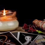 Tarot card cleansing using sage and candlelight